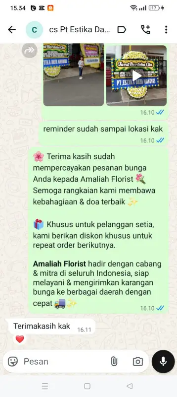 Testimonial Papan Bunga duka BONE BOLANGO