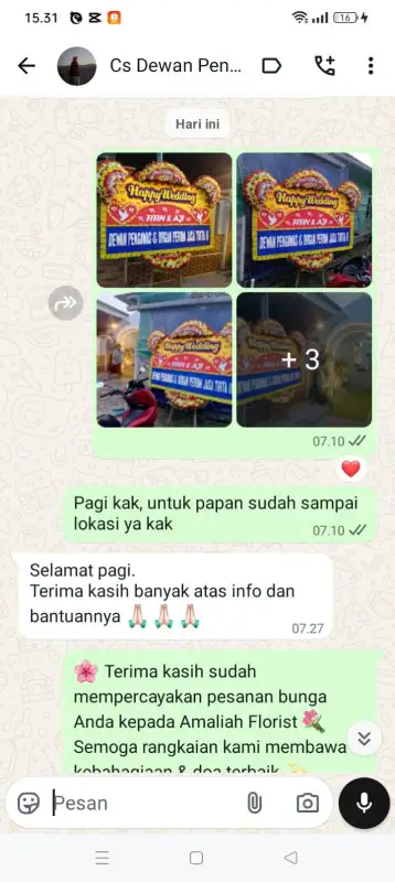 Testimonial papan bunga BONE BOLANGO